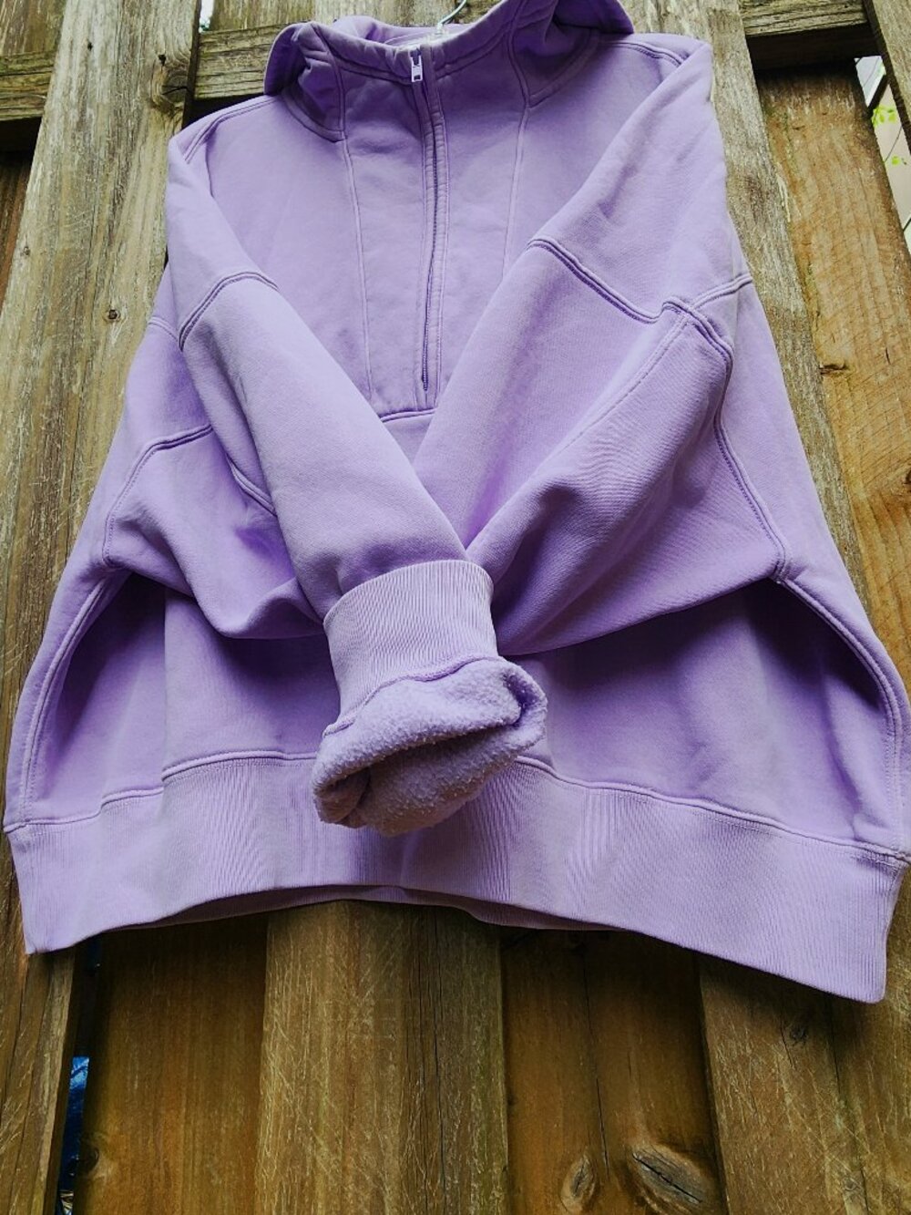 XXL Abercrombie lilac pullover hoodie quarter zip cropped - Picture 14 of 16